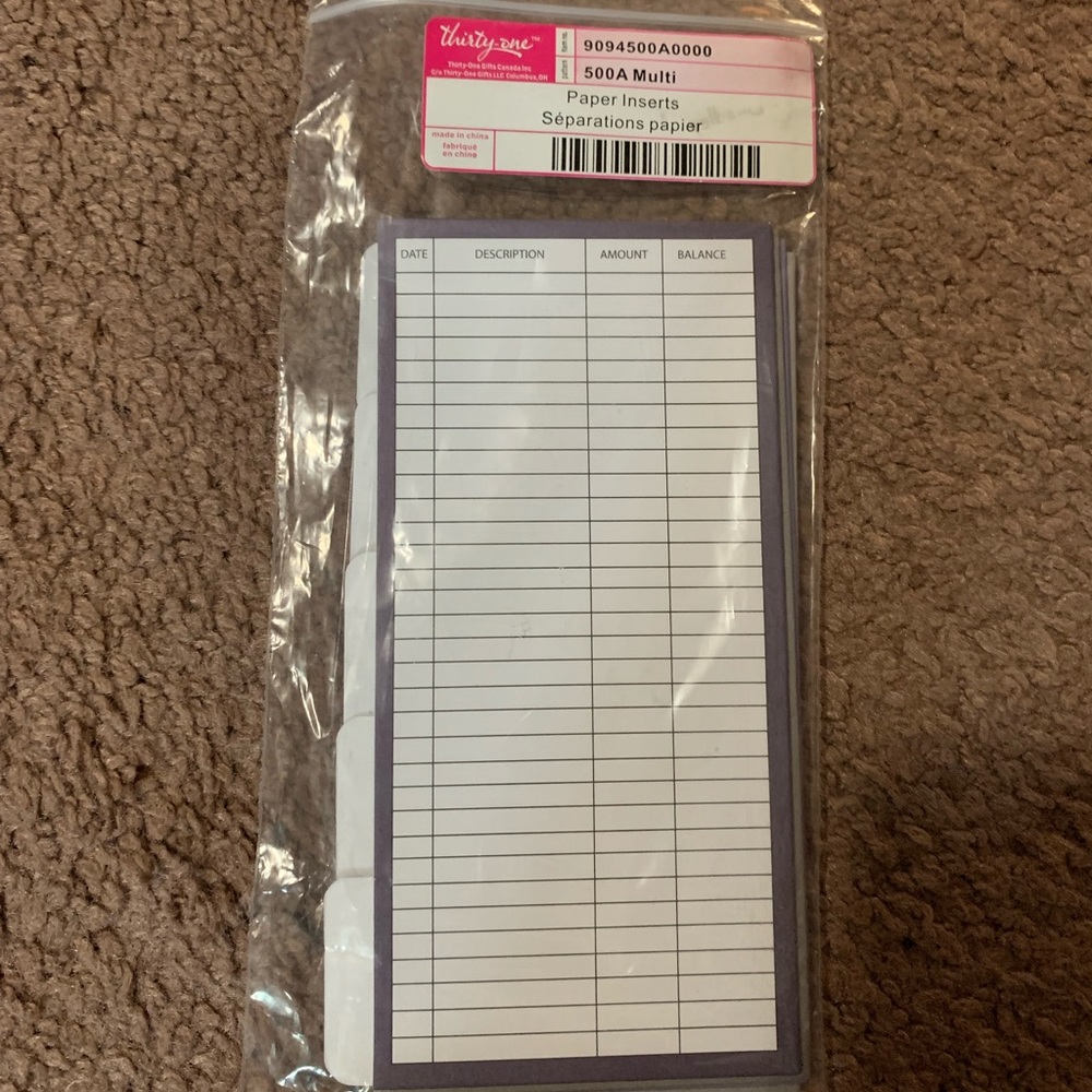Thirty One paper inserts